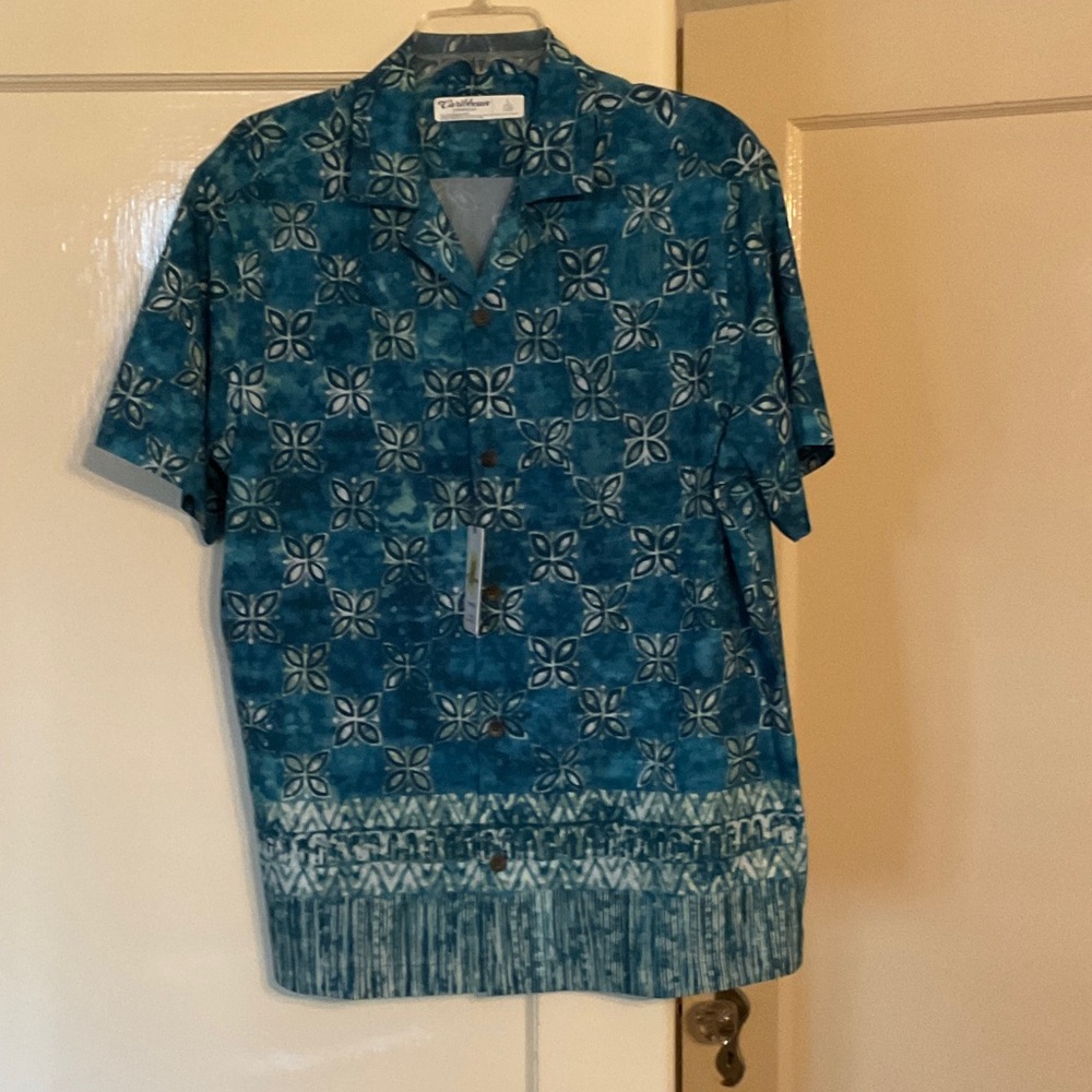 Caribbean Blue Floral Men's Shirt